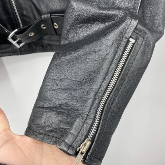 Vintage Wilsons Leather Motorcycle Biker Jacket M - Picture 7 of 8